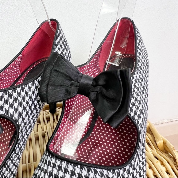 Joe Browns Black & White Houndstooth Bow Stiletto Court Shoes Heels UK Size 6 - Picture 4 of 9